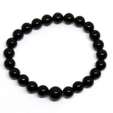 Black Obsidian Beaded Bracelet - Wrist Mala 8mm