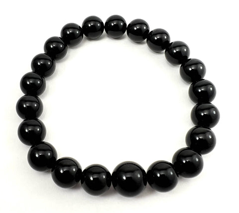 Large Size Black Obsidian Beaded Bracelet Wrist Mala 10mm