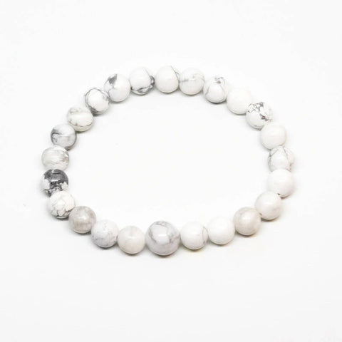 Howlite Beaded Bracelet 4mm - Average Wrist