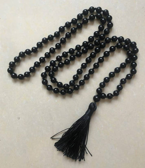 Black Obsidian Knotted 108 Mala - Prayer Beads - 8mm