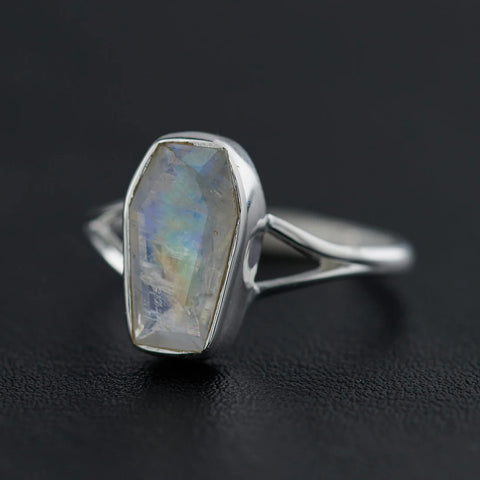 Moonstone Coffin Ring