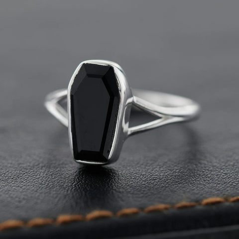 Black Onyx Coffin Ring