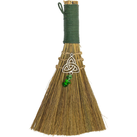 Wicca Broom - Triquetra w/ Green Aventurine