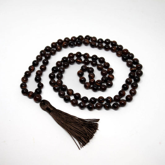 Red Tiger's Eye Knotted 108 Bead Mala - Prayer Beads - 8mm
