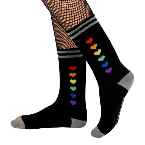 Pride Pixel Hearts Crew Socks