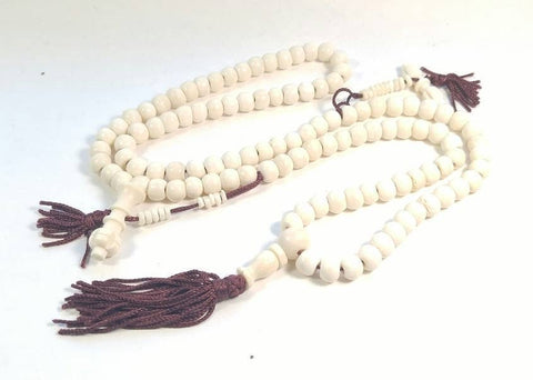Yak Bone Tibetan 108 Bead Mala Prayer Beads - 6x8mm