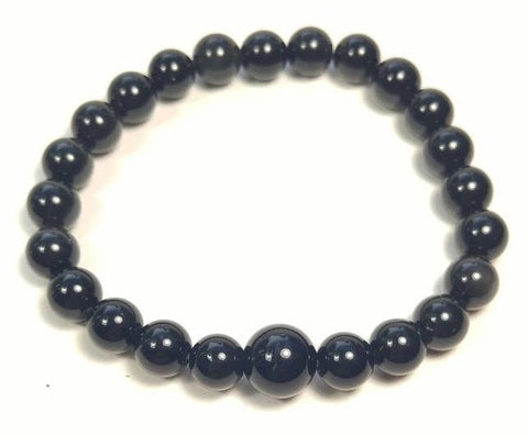 Black Obsidian Beaded Bracelet - Wrist Mala 8mm