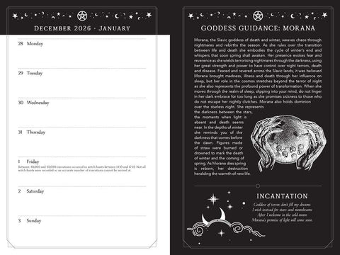 2027 Witch's Diary and Planner Calendar - Northern Hemisphere by Flavia Kate Peters