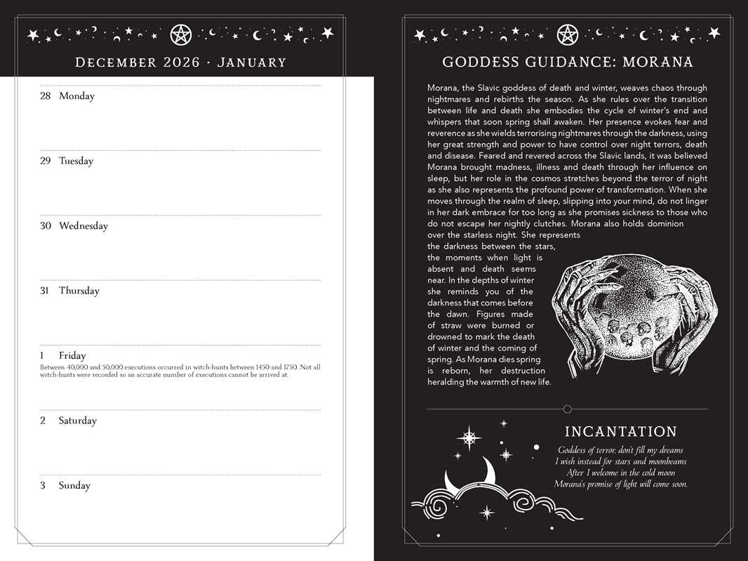 2027 Witch's Diary and Planner Calendar - Northern Hemisphere by Flavia Kate Peters