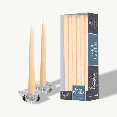 10 Inch Dripless Smokeless Taper Candles 8 Hour Burn 12 Pack