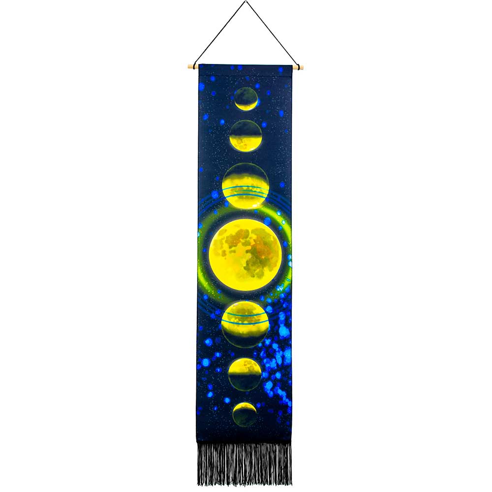 Linen Banner w/ Fringe - Moon Phases