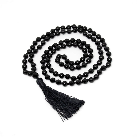 Black Obsidian Knotted 108 Mala - Prayer Beads - 8mm
