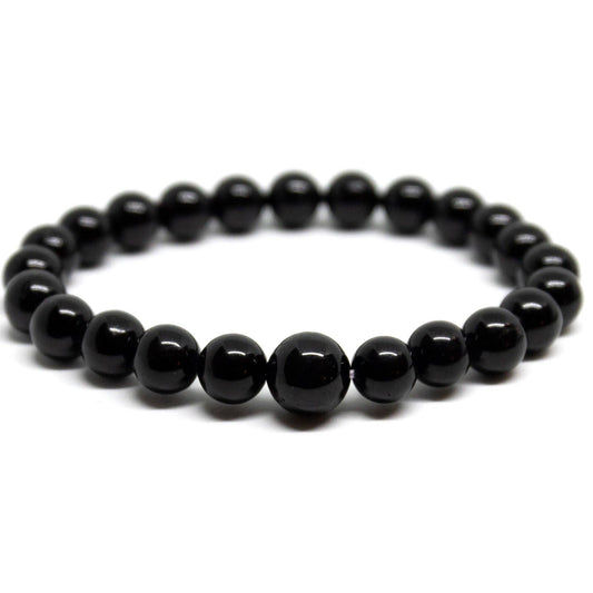 Black Obsidian Beaded Bracelet - Wrist Mala 8mm