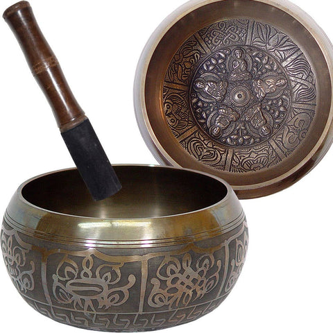 Embossed Singing Bowl Small 5 Dhyani Buddhas