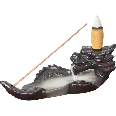 Ceramic Backflow & Incense Holder - Sleeping Dragon