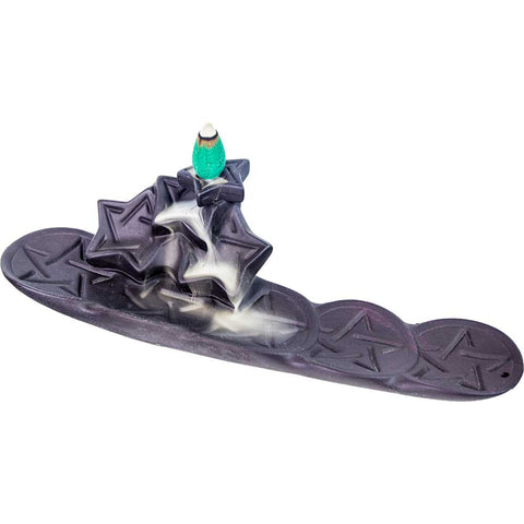 Ceramic Backflow Incense Burner - Cascades w/ Pentacles