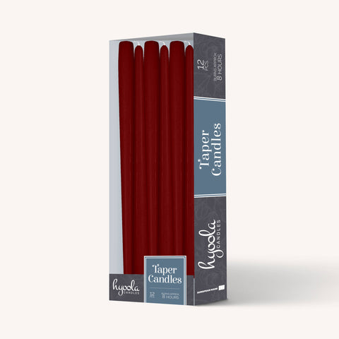 10 Inch Dripless Smokeless Taper Candles 8 Hour Burn 12 Pack