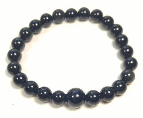 Large Size Obsidian Beaded Bracelet Wrist Mala 8mm