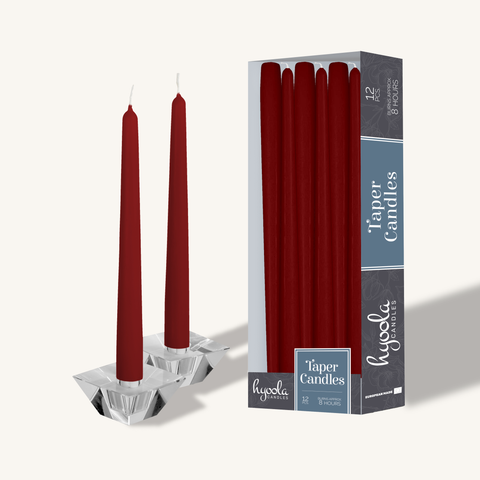 10 Inch Dripless Smokeless Taper Candles 8 Hour Burn 12 Pack