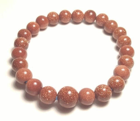 Goldstone Beaded Bracelet - Wrist Mala Prayer Beads - 8mm