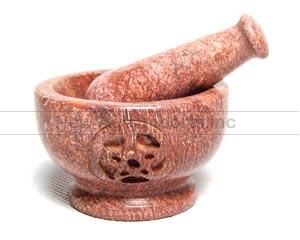 Soap Stone Pentacle Carved Mortar & Pestle