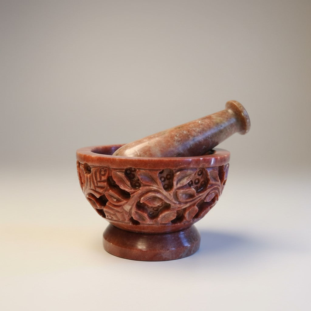 Soap Stone Carved Mortar & Pestle