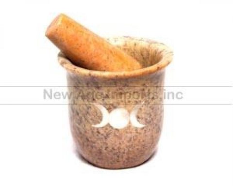 Triple Moon Mother of Pearl Inlay Mortar & Pestle