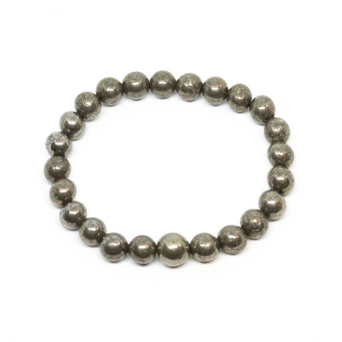 Pyrite Beaded Bracelet - Wrist Mala - 4mm - Average Wrist