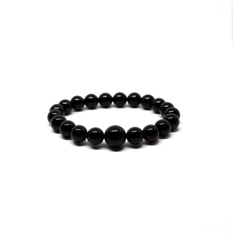 Obsidian Beaded Bracelet Wrist Mala 12mm - Large Wrists