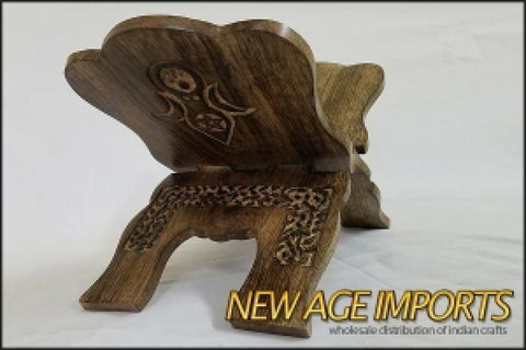 Triple Moon Goddess Book Holder Carved Wood