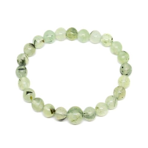 Prehnite Beaded Bracelet - Wrist Mala - 8mm