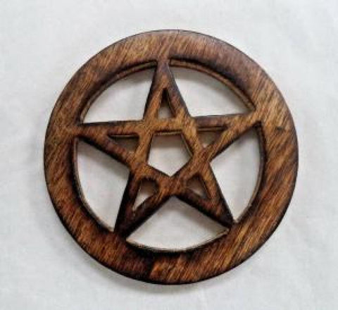 Pentagram Carved Wooden Altar Tile