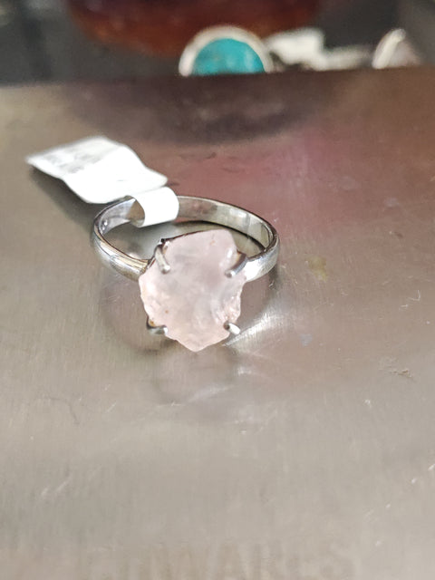 Raw Rose Quartz Ring