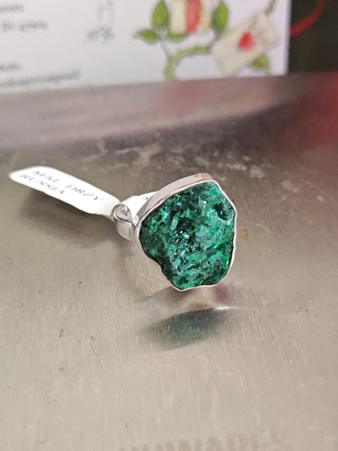 Malachite Druzy Ring