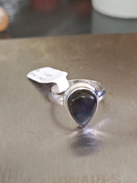 Blue Fire Labradorite Ring