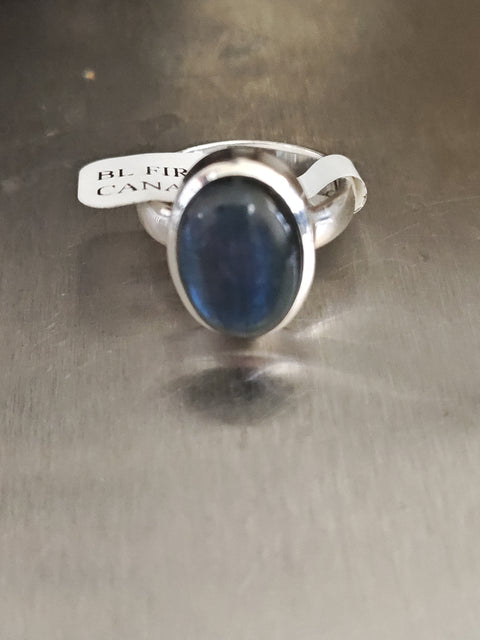 Blue Fire Labradorite Ring