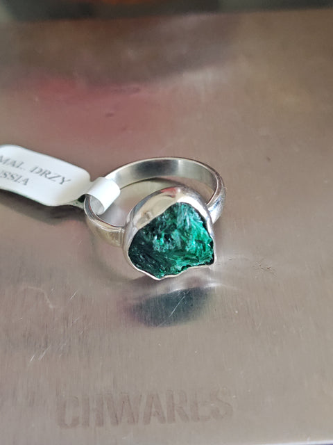 Malachite Druzy Ring