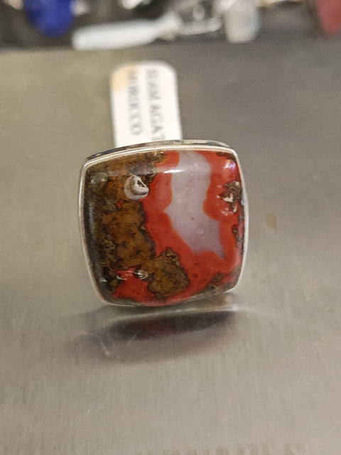 Seam Agate Ring