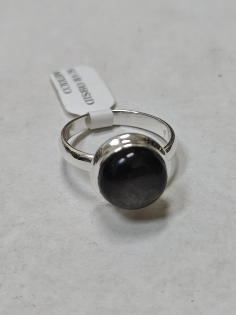 Silver Sheen Obsidian Ring