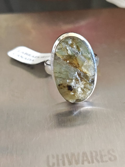 Raw Labradorite Ring