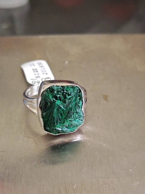 Malachite Druzy Ring