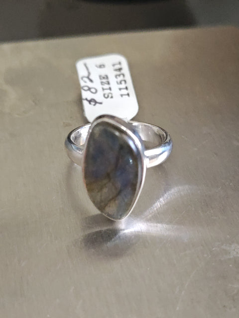 Blue Fire Labradorite Ring