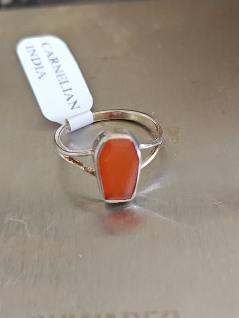 Carnelian Coffin Ring