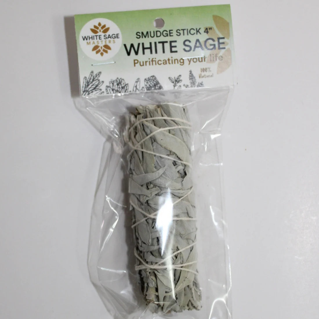 White Sage Plain 4" Individually Packaged