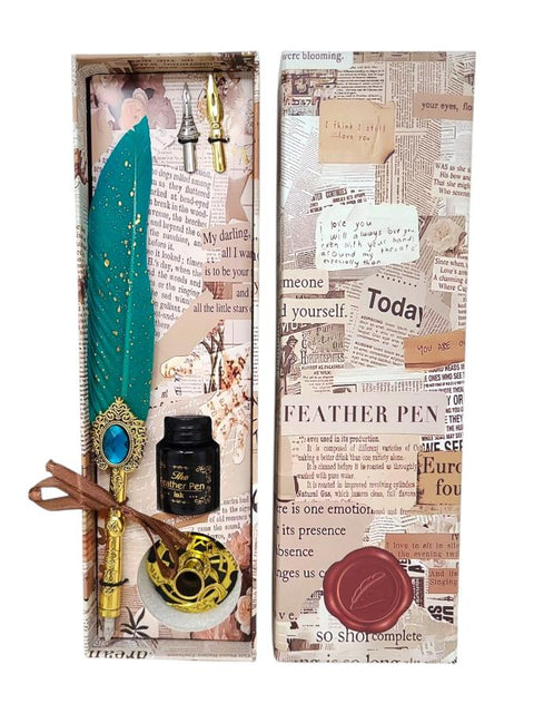 Feather Quill Pen Dip Set