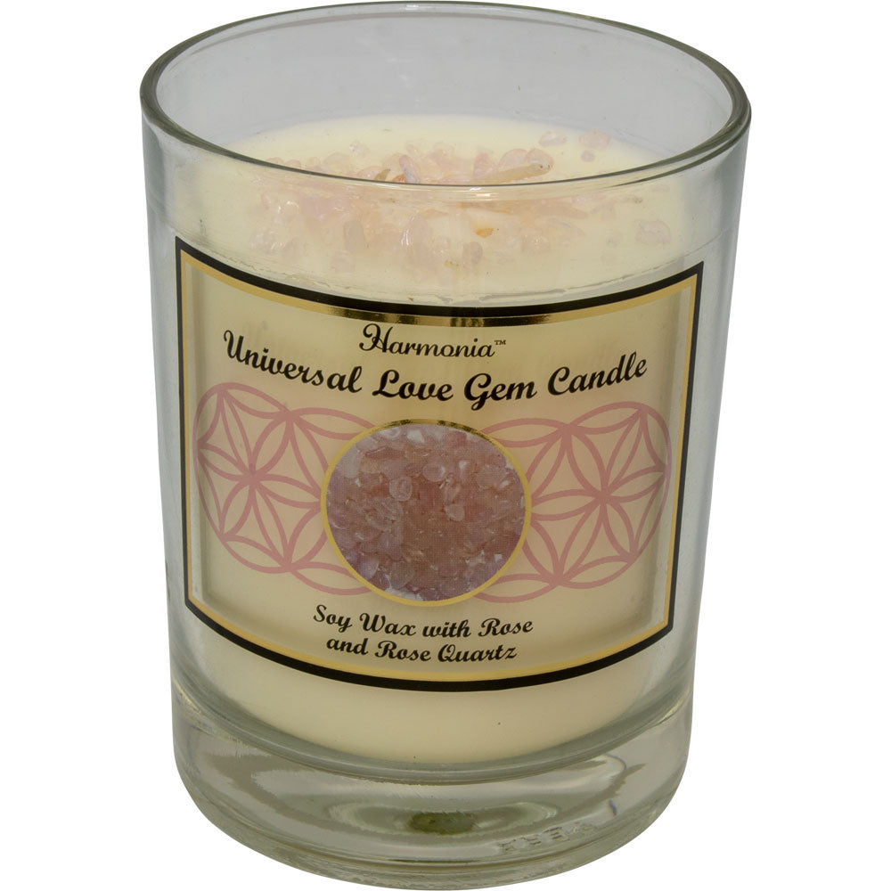 Harmonia Soy Gem Candle - Universal Love Rose Quartz
