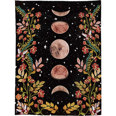 Flowers & Moon Tapestry