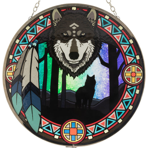 Glass Suncatcher - Wolf Spirit