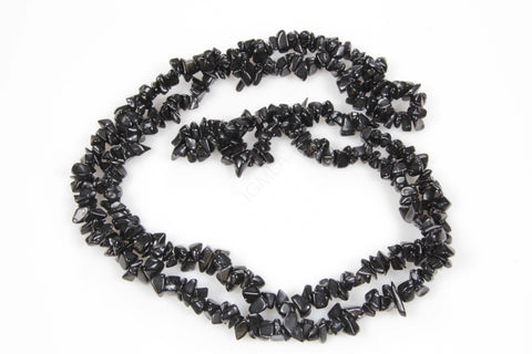 Black Stone Plain Chip Beads