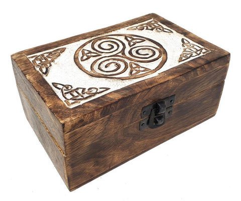 Spiral Carved Wood Box